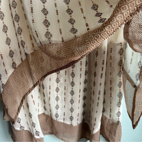 Style & Co. Women Spring Boho Cream Brown‎ Pattern Tiered Midi Maxi Skirt XL NWT - Picture 4 of 8